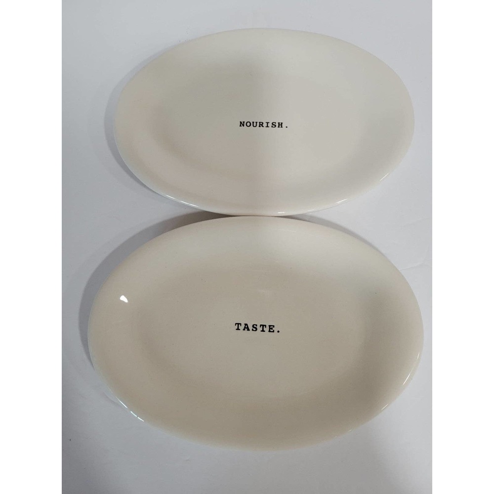Rae Dunn Oval Serving Trays Taste & Nourish Lot 2